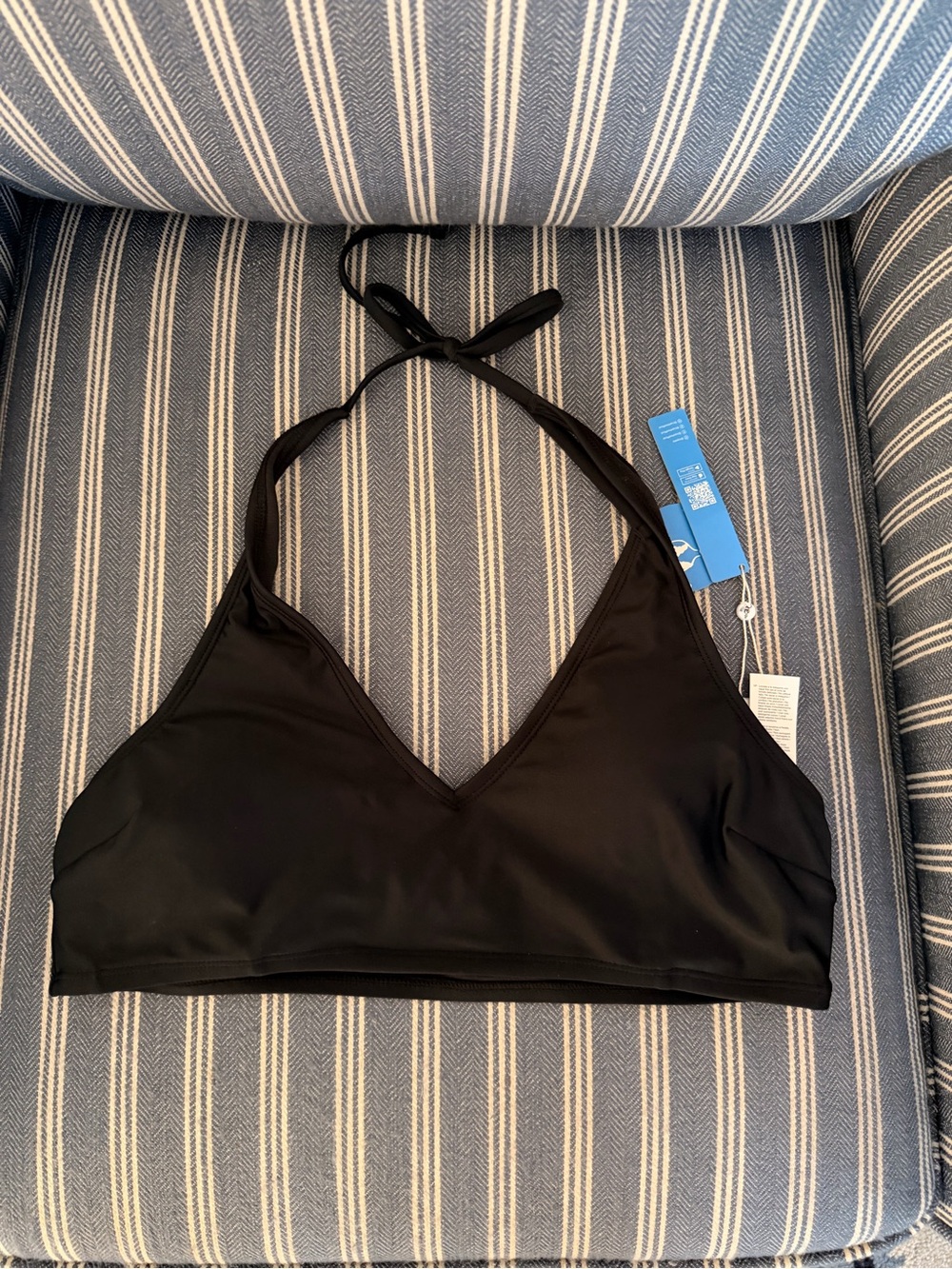 Black Halter Bralette Swim Top - Cupshe